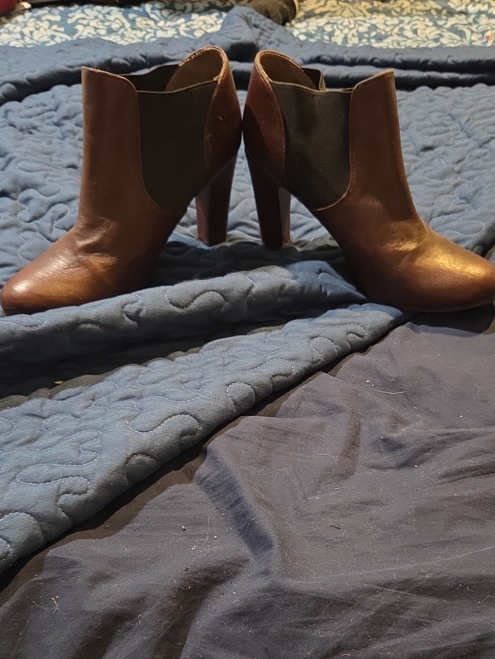 Women’s NY&Co Brown High Heel Ankle Boots, Size 10
